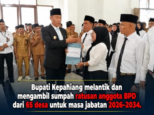 Foto Bupati Kepahiang Lantik 333 Anggota BPD dari 65 Desa Periode 2026–2034 Resmi Dimulai – Bupati Kepahiang Lantik 333 Anggota BPD, Tekankan Fungsi Pengawasan | Kepahiang | termobariknews.com