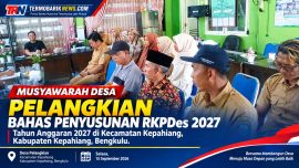 Musyawarah Desa Pelangkian membahas penyusunan RKPDes Tahun Anggaran 2027 di Kecamatan Kepahiang, Kabupaten Kepahiang, Bengkulu.