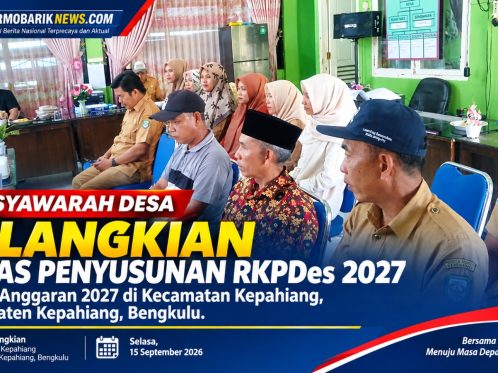 Musyawarah Desa Pelangkian membahas penyusunan RKPDes Tahun Anggaran 2027 di Kecamatan Kepahiang, Kabupaten Kepahiang, Bengkulu.